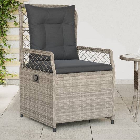 Tuinstoelen 2 st verstelbaar poly rattan lichtgrijs is nu te koop bij PeponiXL, paradijselijk wonen!