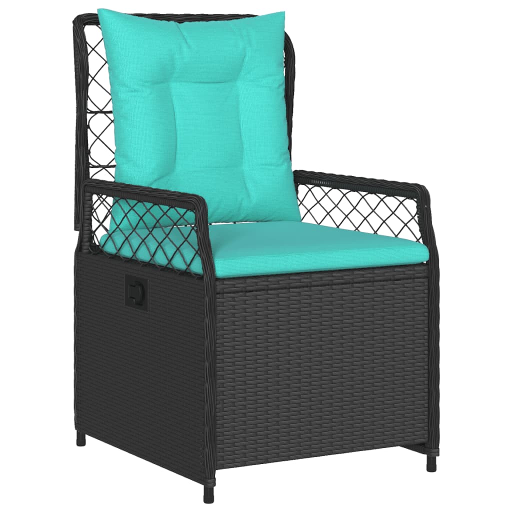 Liggende tuinstoelen 2 stuks zwart polyrotan is nu te koop bij PeponiXL, paradijselijk wonen!