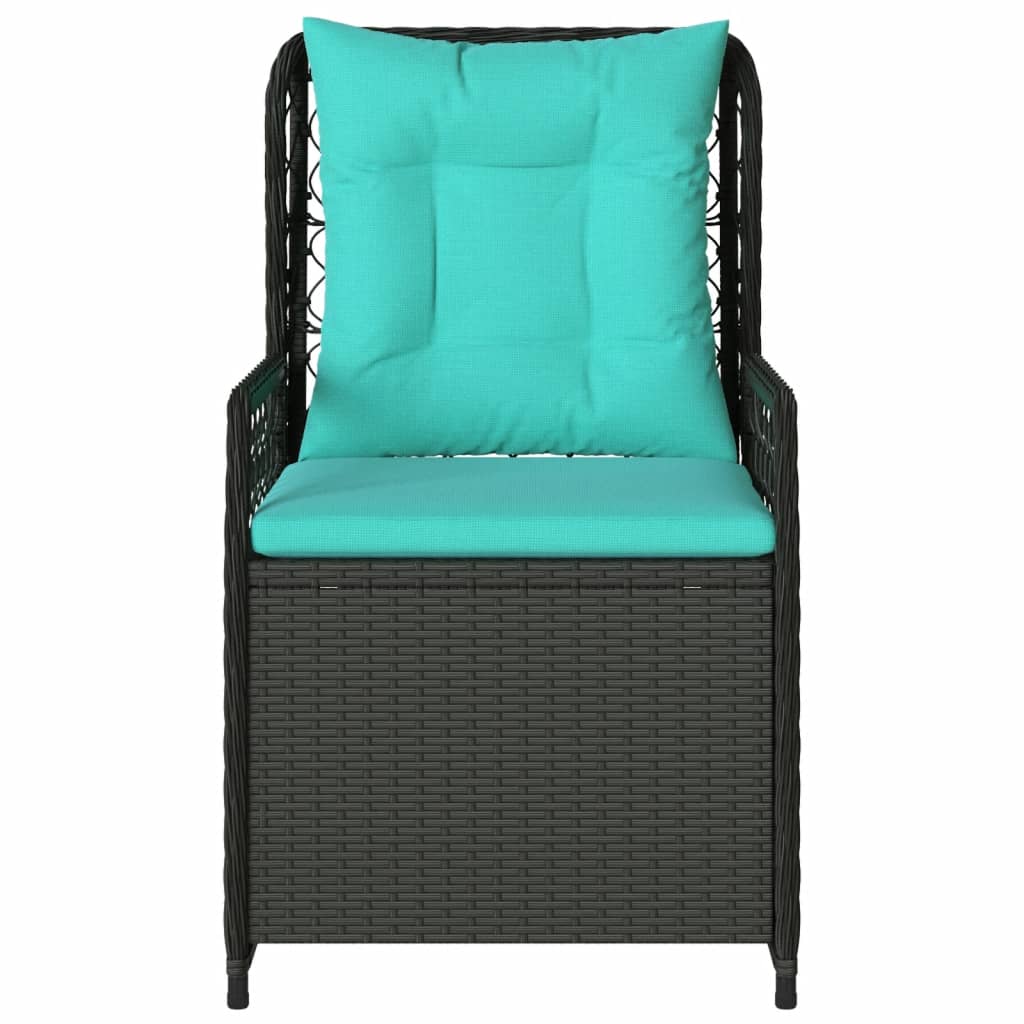Liggende tuinstoelen 2 stuks zwart polyrotan is nu te koop bij PeponiXL, paradijselijk wonen!