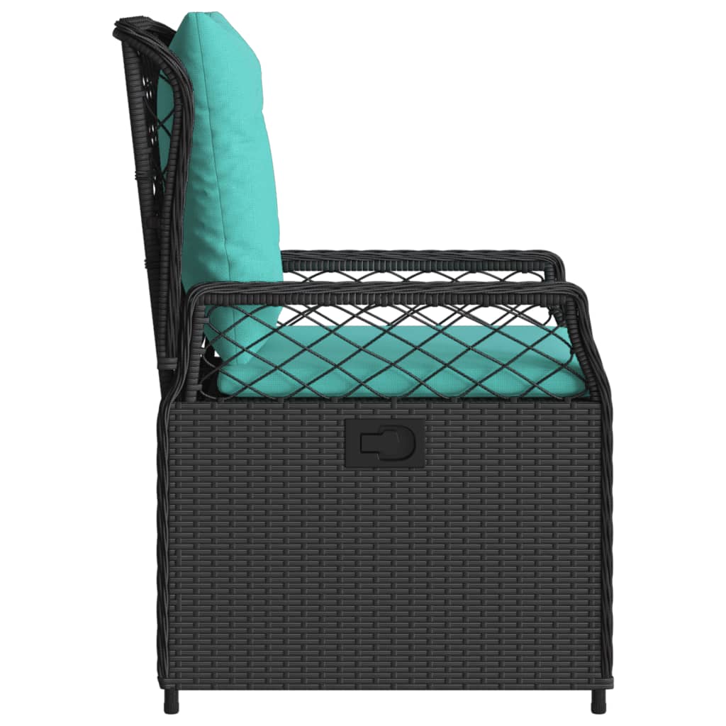 Liggende tuinstoelen 2 stuks zwart polyrotan is nu te koop bij PeponiXL, paradijselijk wonen!