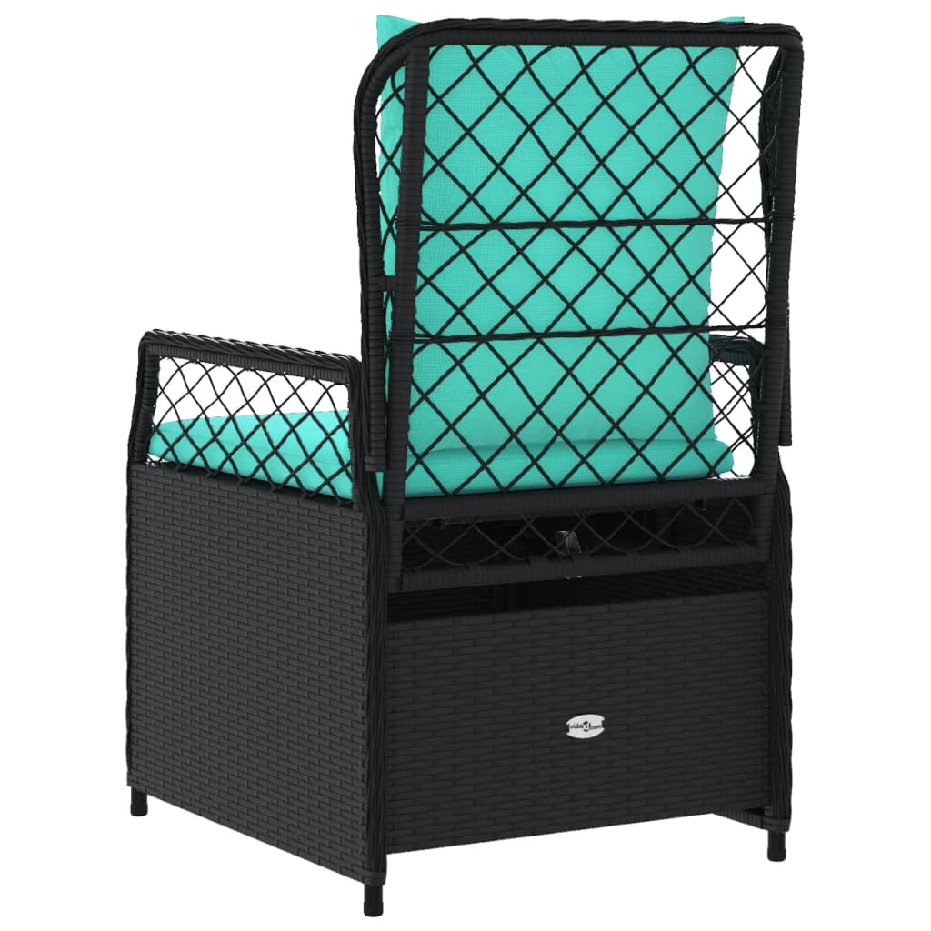 Liggende tuinstoelen 2 stuks zwart polyrotan is nu te koop bij PeponiXL, paradijselijk wonen!