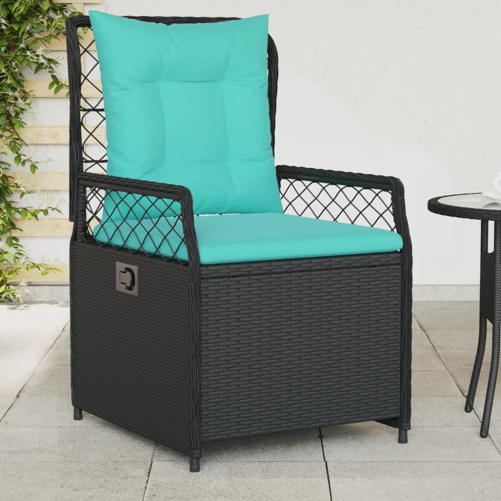 Liggende tuinstoelen 2 stuks zwart polyrotan is nu te koop bij PeponiXL, paradijselijk wonen!