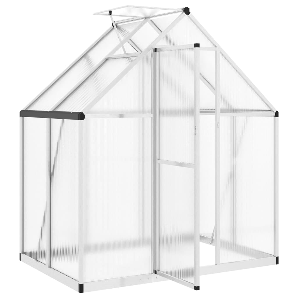 Tuinkas met basisframe 169x114x195 cm aluminium zilverkleurig is nu te koop bij PeponiXL, paradijselijk wonen!