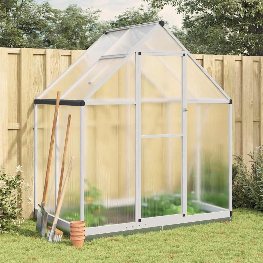 Tuinkas met basisframe 169x114x202 cm aluminium zilverkleurig is nu te koop bij PeponiXL, paradijselijk wonen!