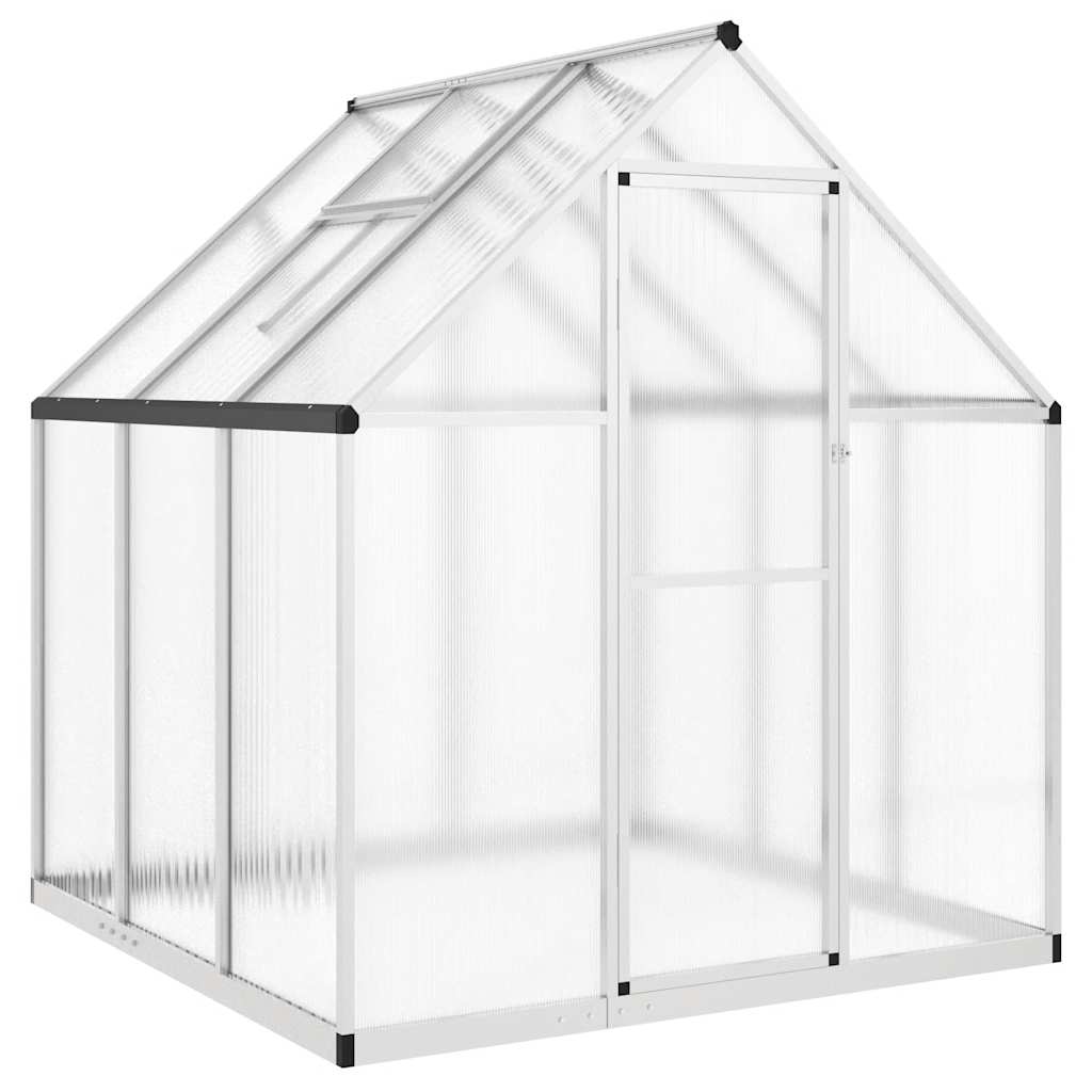 Tuinkas met basisframe 169x169x195 cm aluminium zilverkleurig is nu te koop bij PeponiXL, paradijselijk wonen!
