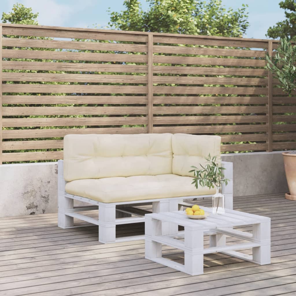 Palletkussens 3 st stof crèmekleurig is nu te koop bij PeponiXL, paradijselijk wonen!