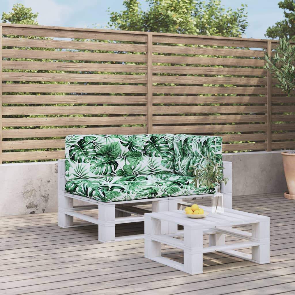 Palletkussens 3 st stof bladpatroon is nu te koop bij PeponiXL, paradijselijk wonen!