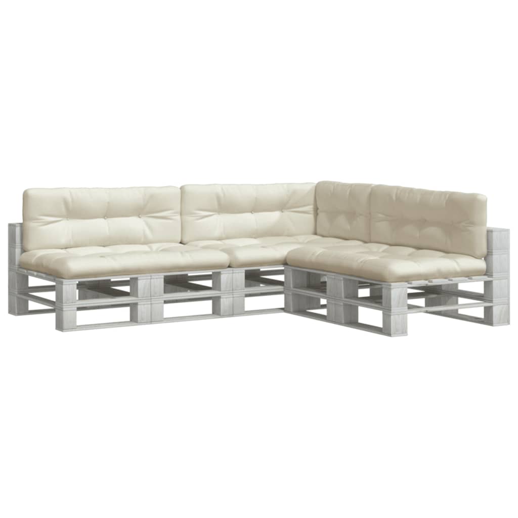 Palletkussens 7 st stof crèmekleurig is nu te koop bij PeponiXL, paradijselijk wonen!