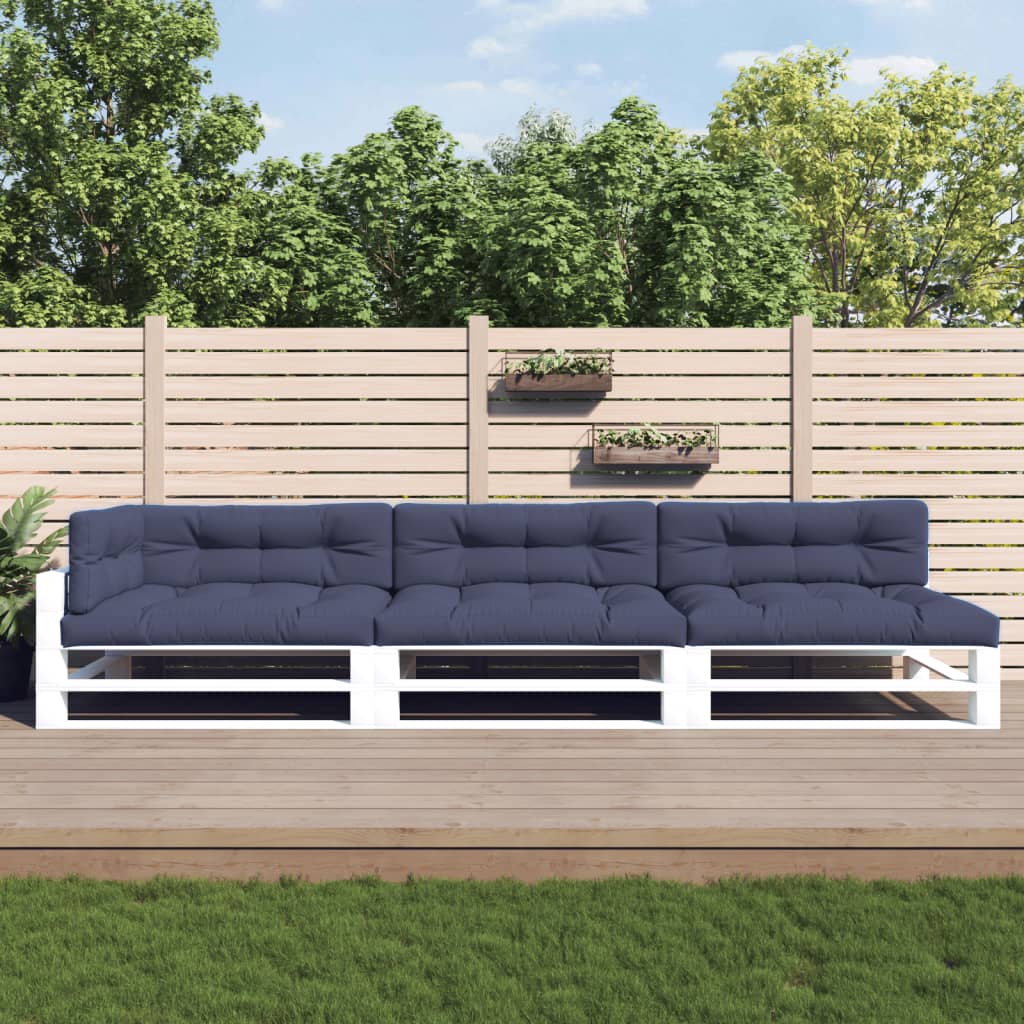 Palletkussens 7 st stof marineblauw