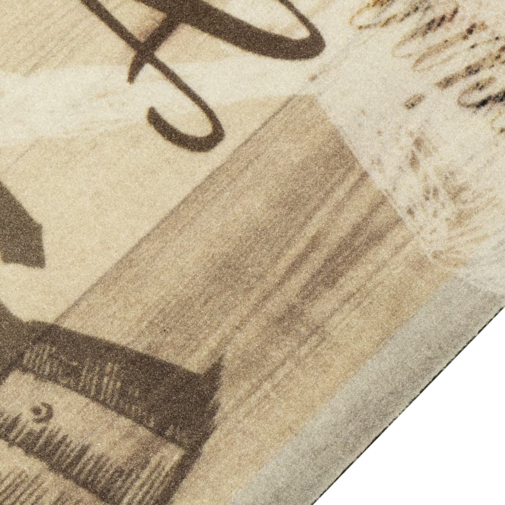 Keukenmat wasbaar koffieprint 60x180 cm fluweel bruin is nu te koop bij PeponiXL, paradijselijk wonen!