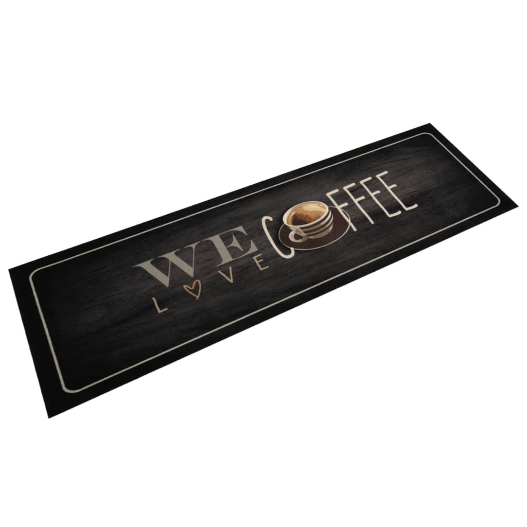 Keukenmat wasbaar koffietekst 45x150 cm fluweel is nu te koop bij PeponiXL, paradijselijk wonen!