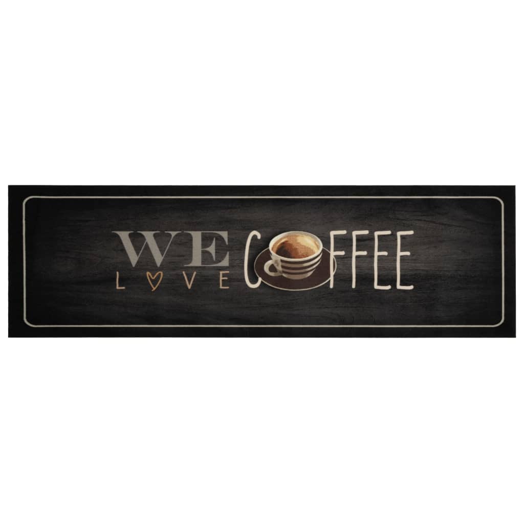 Keukenmat wasbaar koffietekst 45x150 cm fluweel is nu te koop bij PeponiXL, paradijselijk wonen!