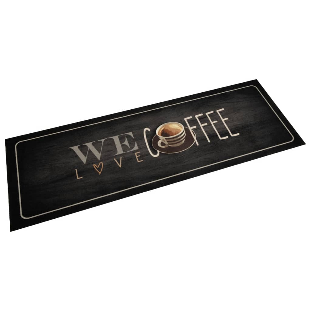 Keukenmat wasbaar koffietekst 60x180 cm fluweel is nu te koop bij PeponiXL, paradijselijk wonen!