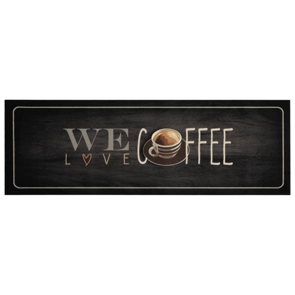 Keukenmat wasbaar koffietekst 60x180 cm fluweel is nu te koop bij PeponiXL, paradijselijk wonen!