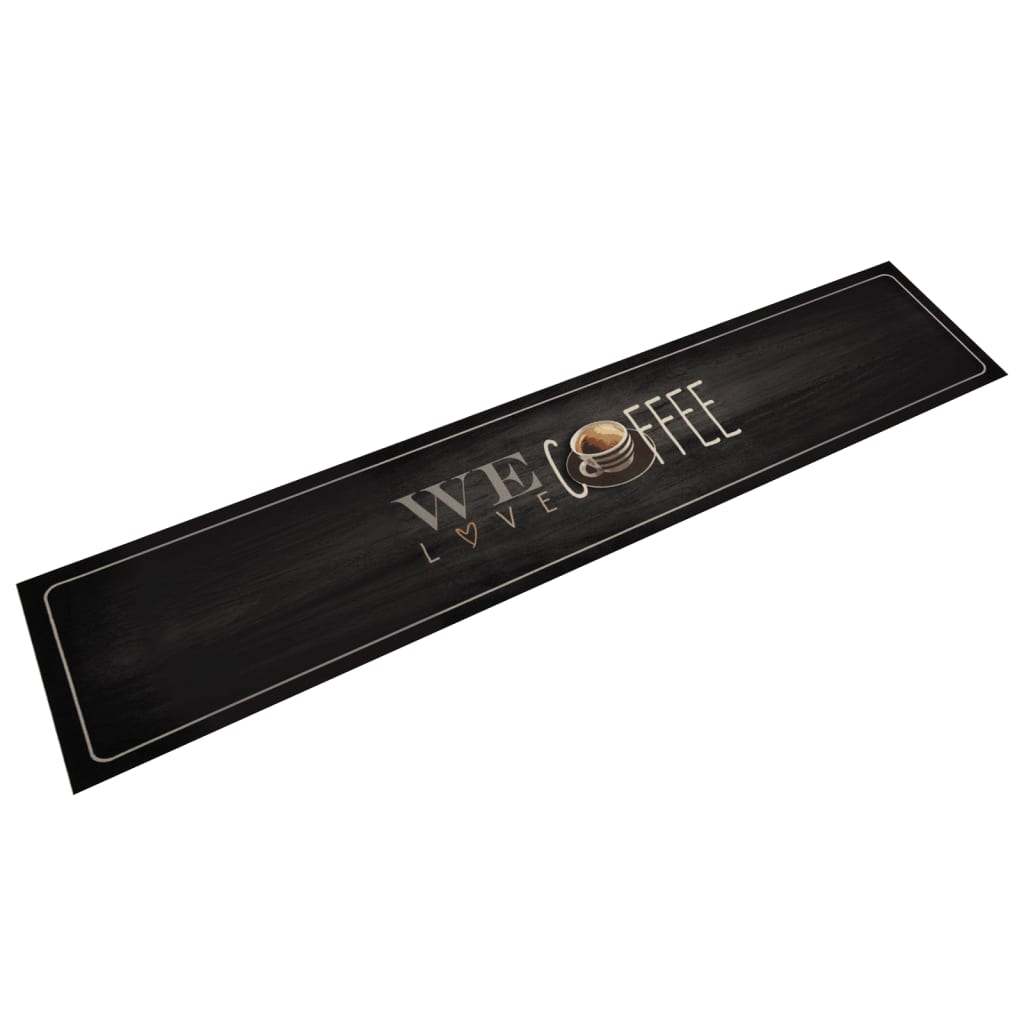 Keukenmat wasbaar koffietekst 60x300 cm fluweel is nu te koop bij PeponiXL, paradijselijk wonen!