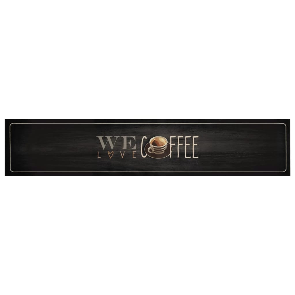 Keukenmat wasbaar koffietekst 60x300 cm fluweel is nu te koop bij PeponiXL, paradijselijk wonen!