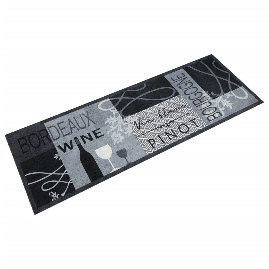 Keukenmat wasbaar wijnprint 60x180 cm fluweel grijs is nu te koop bij PeponiXL, paradijselijk wonen!