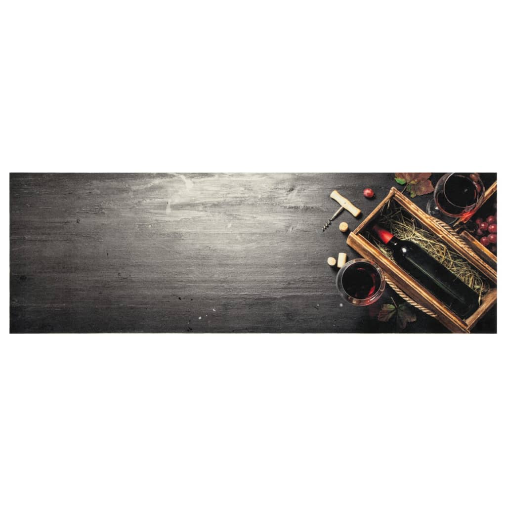 Keukenmat wasbaar wijnflesprint 60x180 cm fluweel is nu te koop bij PeponiXL, paradijselijk wonen!