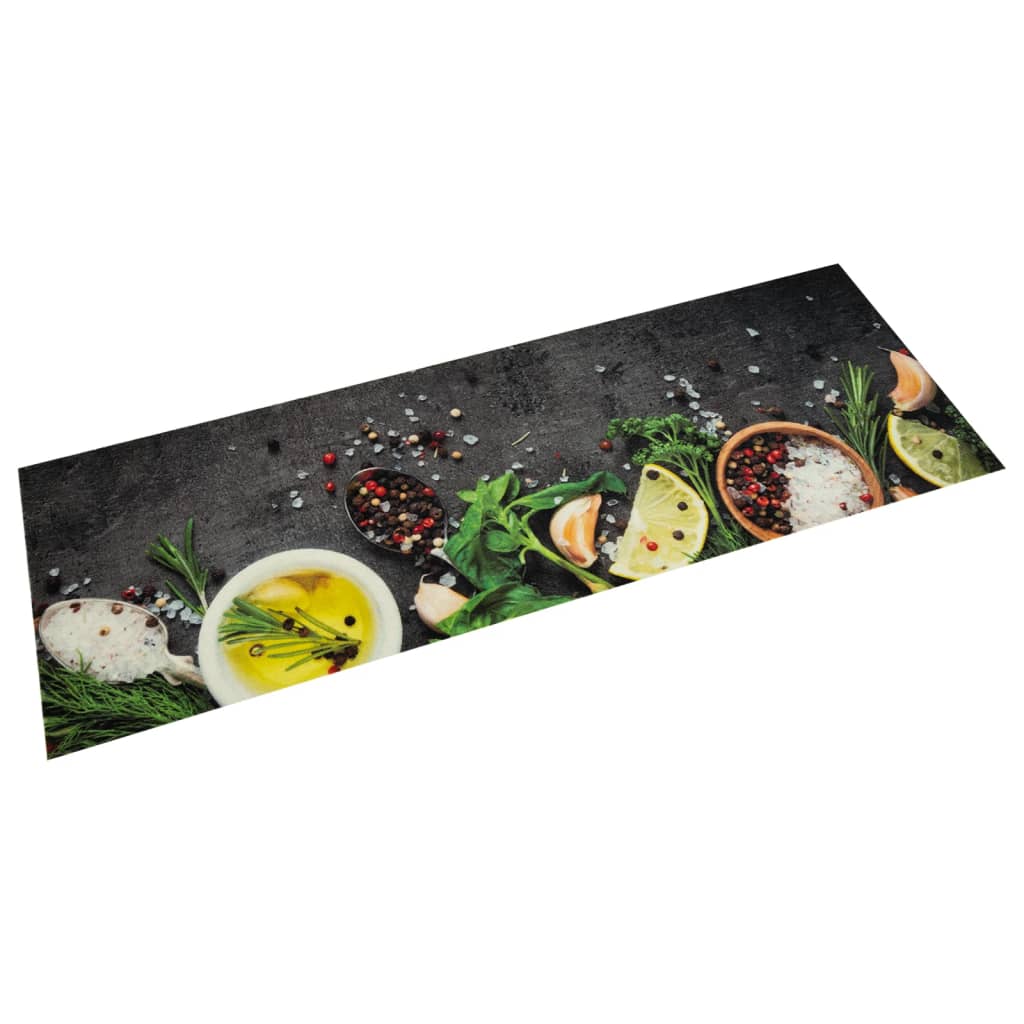 Keukenmat wasbaar kruidenprint 60x180 cm fluweel is nu te koop bij PeponiXL, paradijselijk wonen!