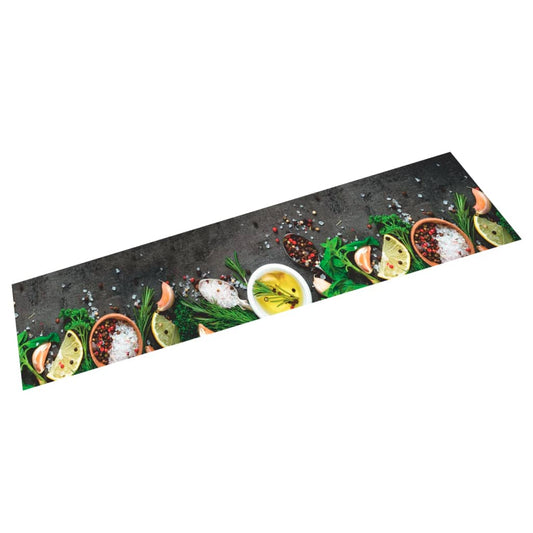 Keukenmat wasbaar kruidenprint 60x300 cm fluweel is nu te koop bij PeponiXL, paradijselijk wonen!