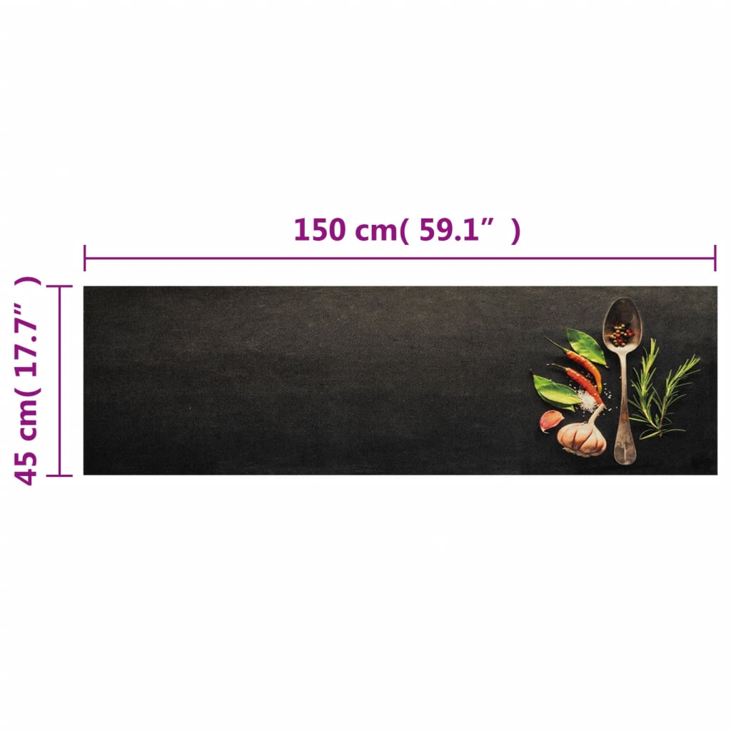 Keukenmat wasbaar kruidenprint 45x150 cm fluweel is nu te koop bij PeponiXL, paradijselijk wonen!