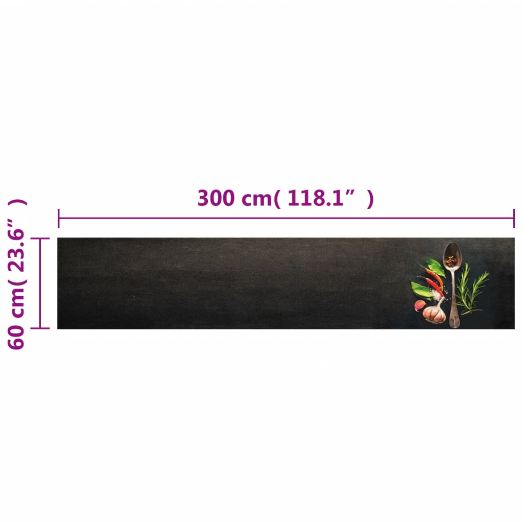 Keukenmat wasbaar kruidenprint 60x300 cm fluweel is nu te koop bij PeponiXL, paradijselijk wonen!