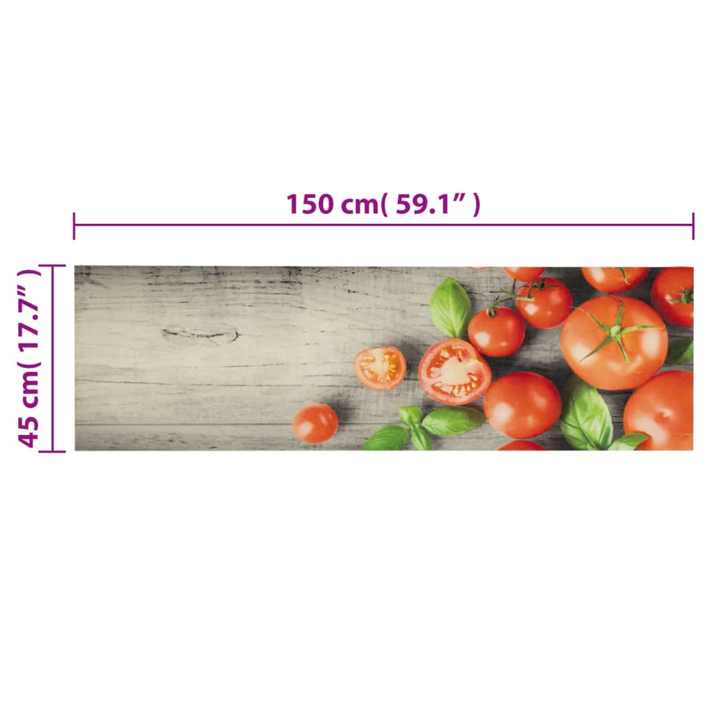 Keukenmat wasbaar tomatenprint 45x150 cm fluweel is nu te koop bij PeponiXL, paradijselijk wonen!