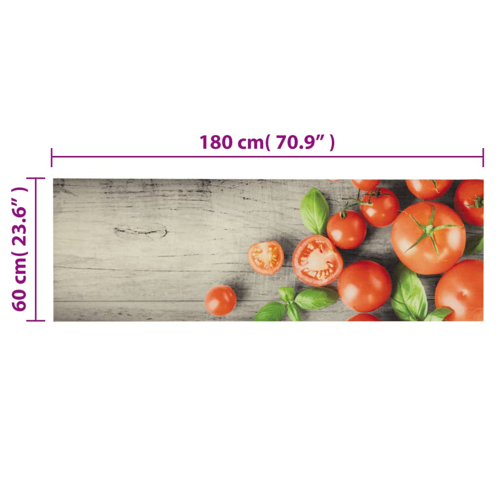Keukenmat wasbaar tomatenprint 60x180 cm fluweel is nu te koop bij PeponiXL, paradijselijk wonen!