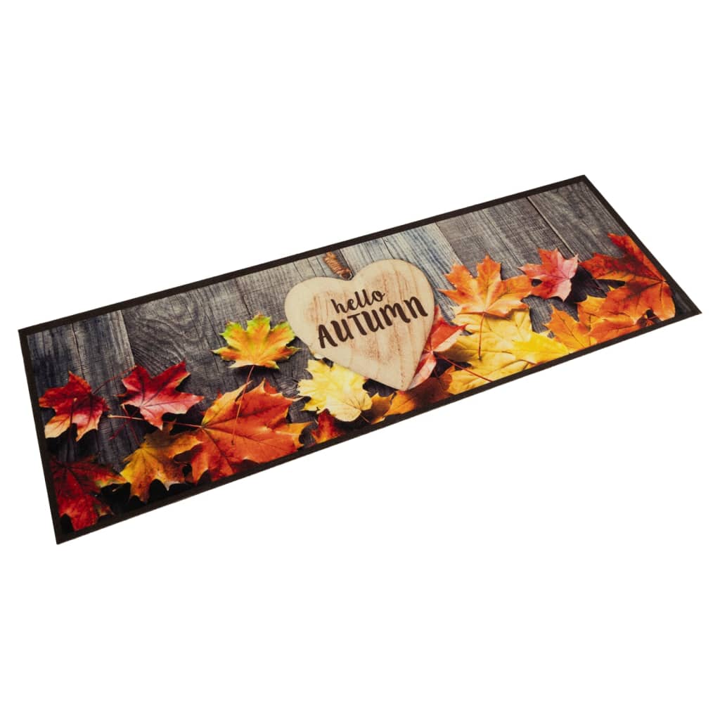 Keukenmat wasbaar herfstprint 45x150 cm fluweel is nu te koop bij PeponiXL, paradijselijk wonen!