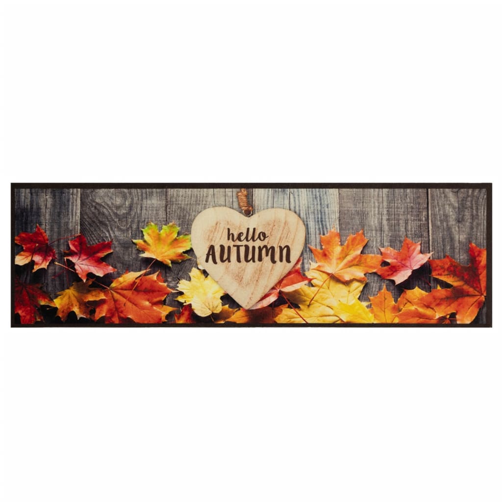 Keukenmat wasbaar herfstprint 45x150 cm fluweel is nu te koop bij PeponiXL, paradijselijk wonen!