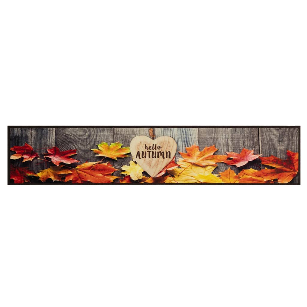 Keukenmat wasbaar herfstprint 60x300 cm fluweel is nu te koop bij PeponiXL, paradijselijk wonen!
