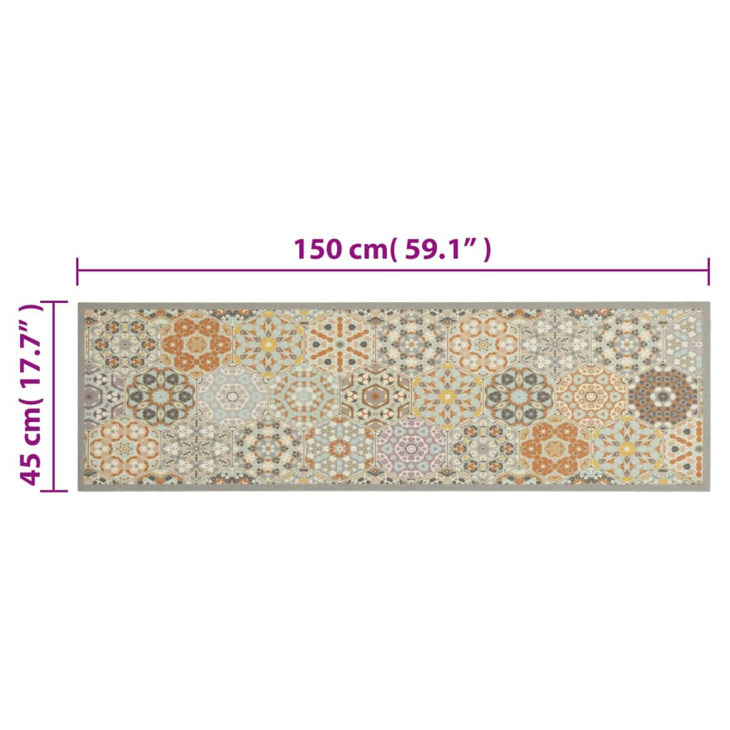 Keukenmat wasbaar zeshoekpastelprint 45x150 cm fluweel is nu te koop bij PeponiXL, paradijselijk wonen!