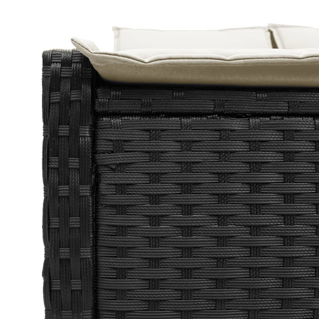Ligbed 2-persoons met kussens poly rattan zwart is nu te koop bij PeponiXL, paradijselijk wonen!