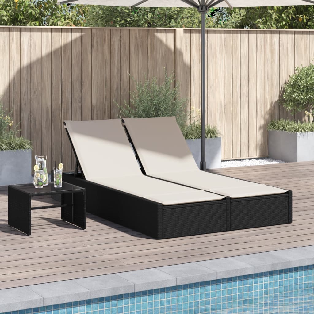 Ligbed 2-persoons met kussens poly rattan zwart is nu te koop bij PeponiXL, paradijselijk wonen!
