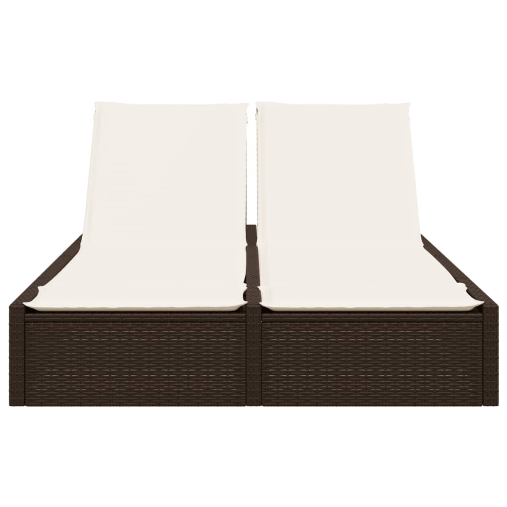 Ligbed 2-persoons met kussens poly rattan bruin is nu te koop bij PeponiXL, paradijselijk wonen!