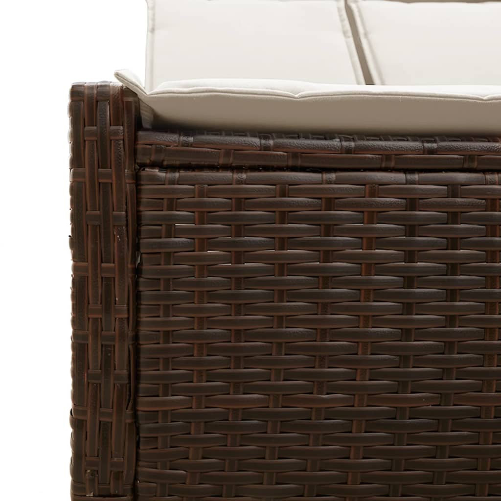 Ligbed 2-persoons met kussens poly rattan bruin is nu te koop bij PeponiXL, paradijselijk wonen!