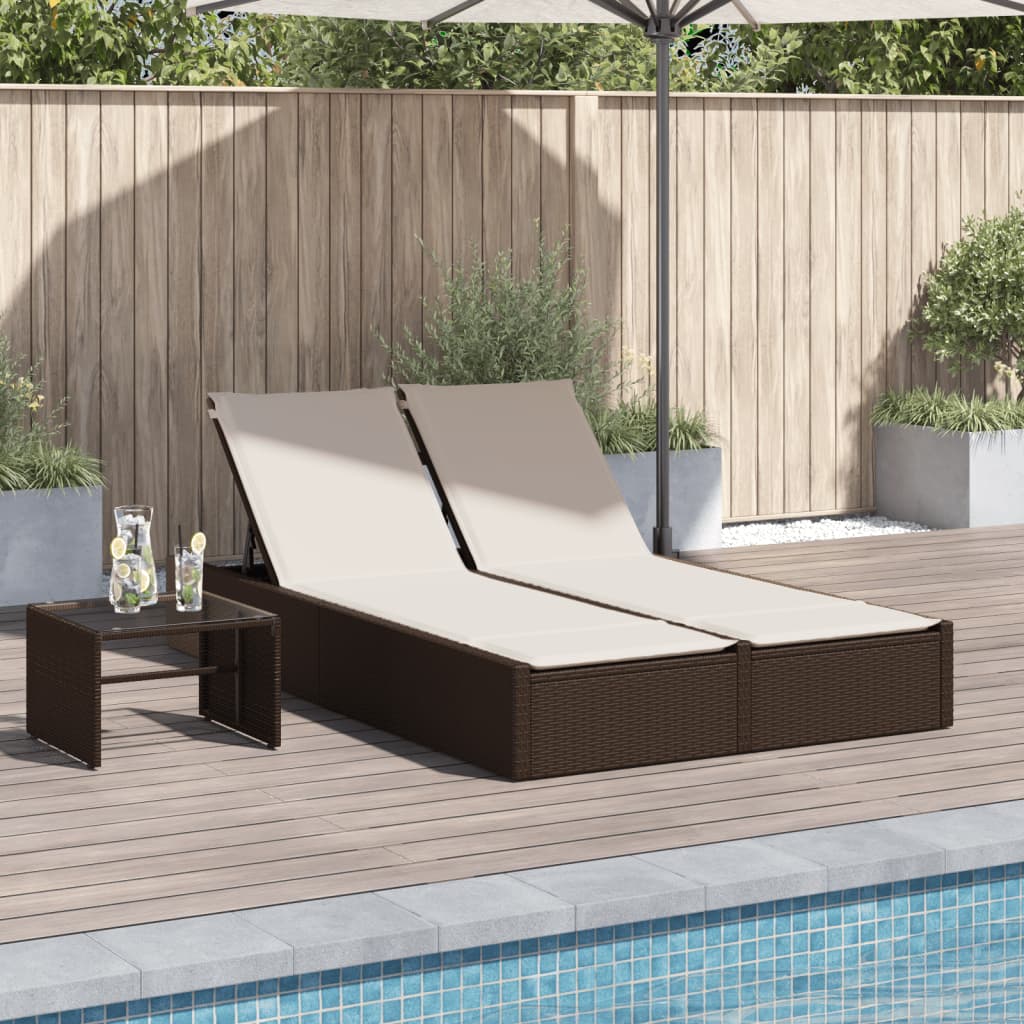 Ligbed 2-persoons met kussens poly rattan bruin is nu te koop bij PeponiXL, paradijselijk wonen!