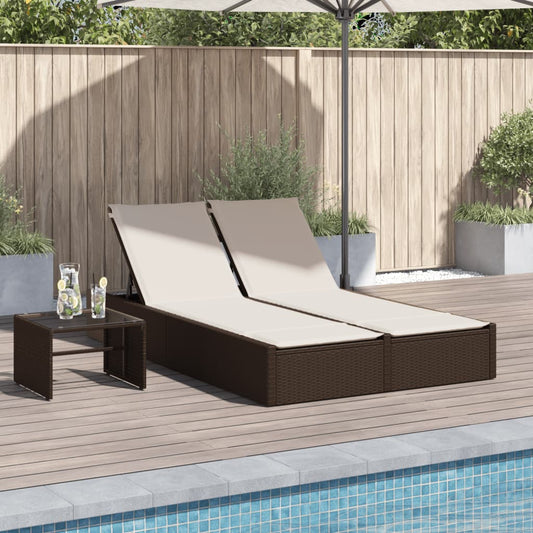 Ligbed 2-persoons met kussens poly rattan bruin is nu te koop bij PeponiXL, paradijselijk wonen!