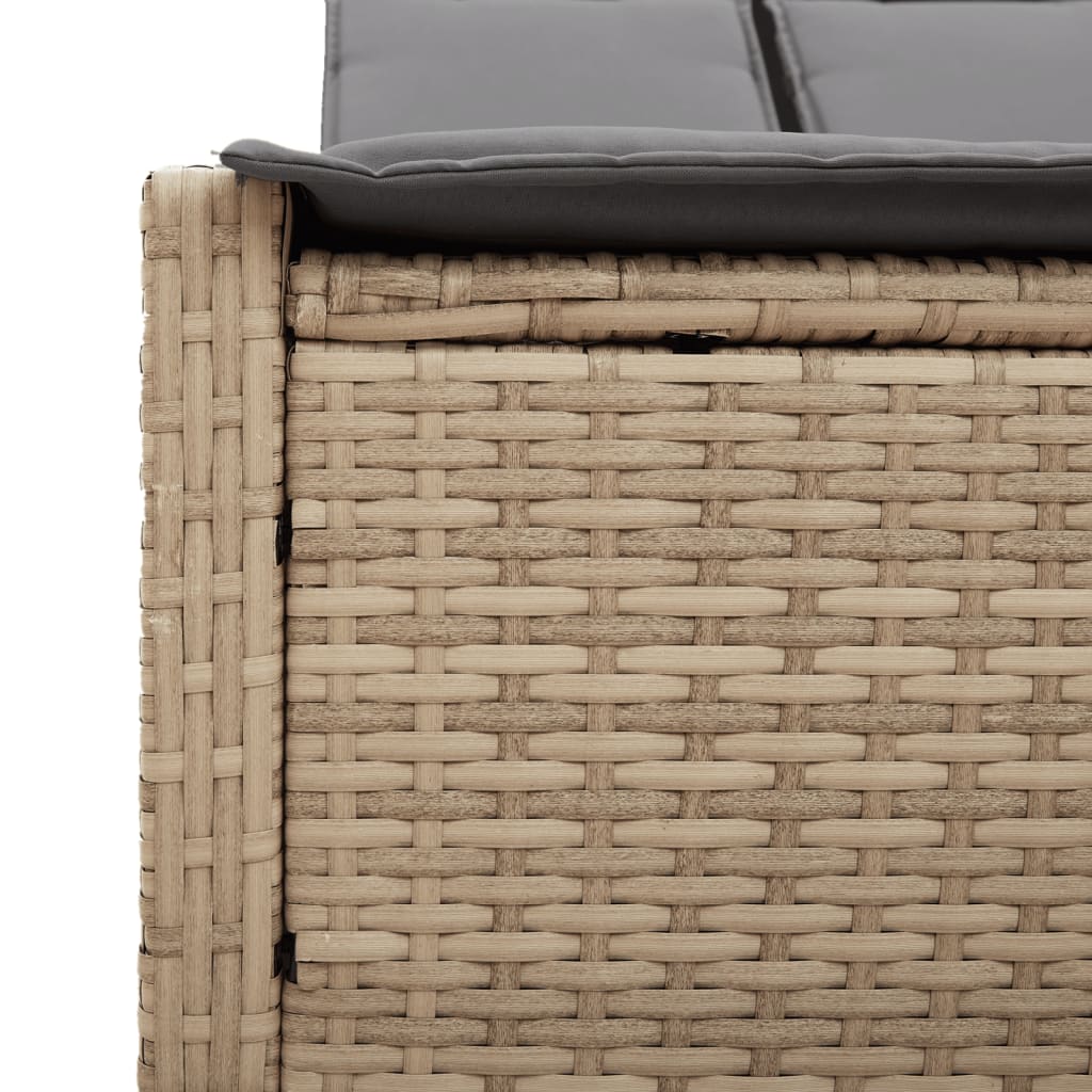 Ligbed 2-persoons met kussens poly rattan beige is nu te koop bij PeponiXL, paradijselijk wonen!