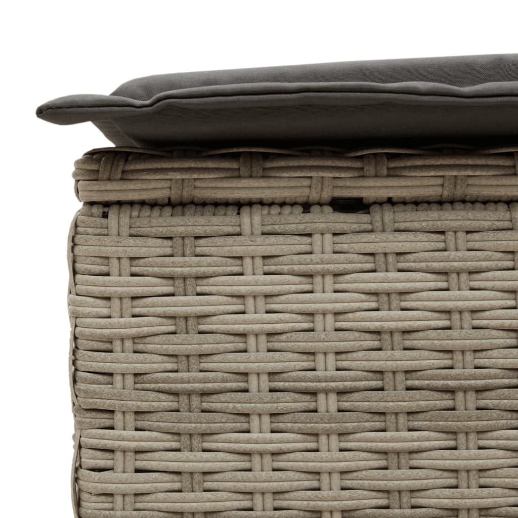 Ligbed 2-persoons met kussens poly rattan lichtgrijs is nu te koop bij PeponiXL, paradijselijk wonen!
