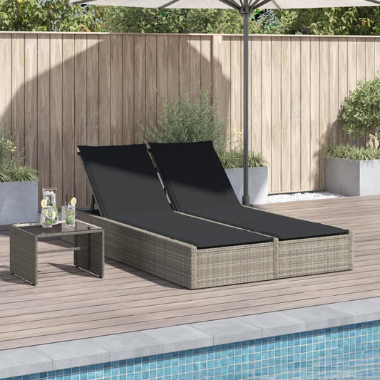 Ligbed 2-persoons met kussens poly rattan lichtgrijs is nu te koop bij PeponiXL, paradijselijk wonen!