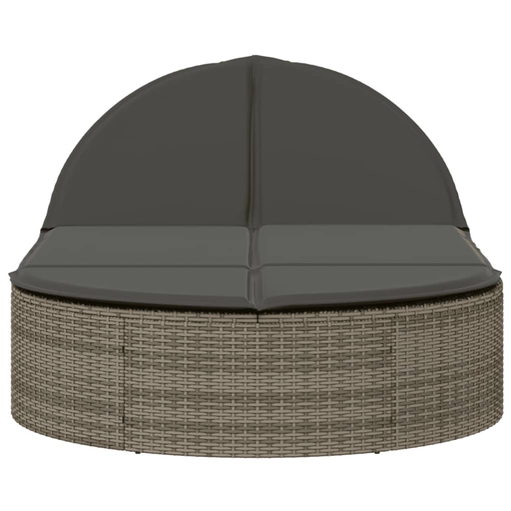 Ligbed 2-persoons met kussens poly rattan grijs is nu te koop bij PeponiXL, paradijselijk wonen!