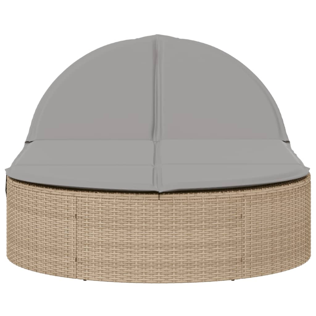 Ligbed 2-persoons met kussens poly rattan beige is nu te koop bij PeponiXL, paradijselijk wonen!