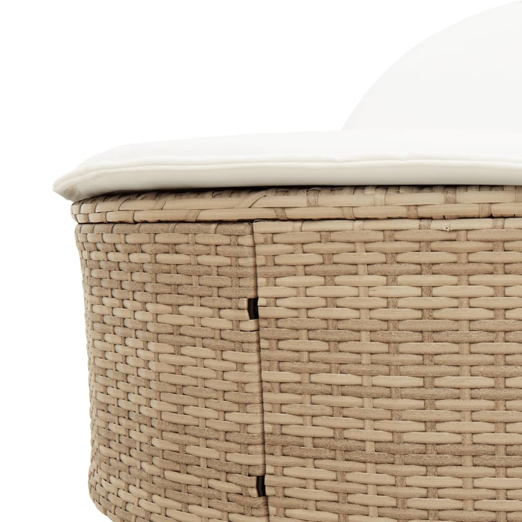 Ligbed 2-persoons met kussens poly rattan beige is nu te koop bij PeponiXL, paradijselijk wonen!