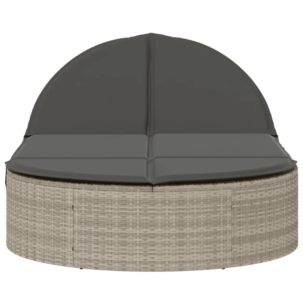 Ligbed 2-persoons met kussens poly rattan lichtgrijs is nu te koop bij PeponiXL, paradijselijk wonen!