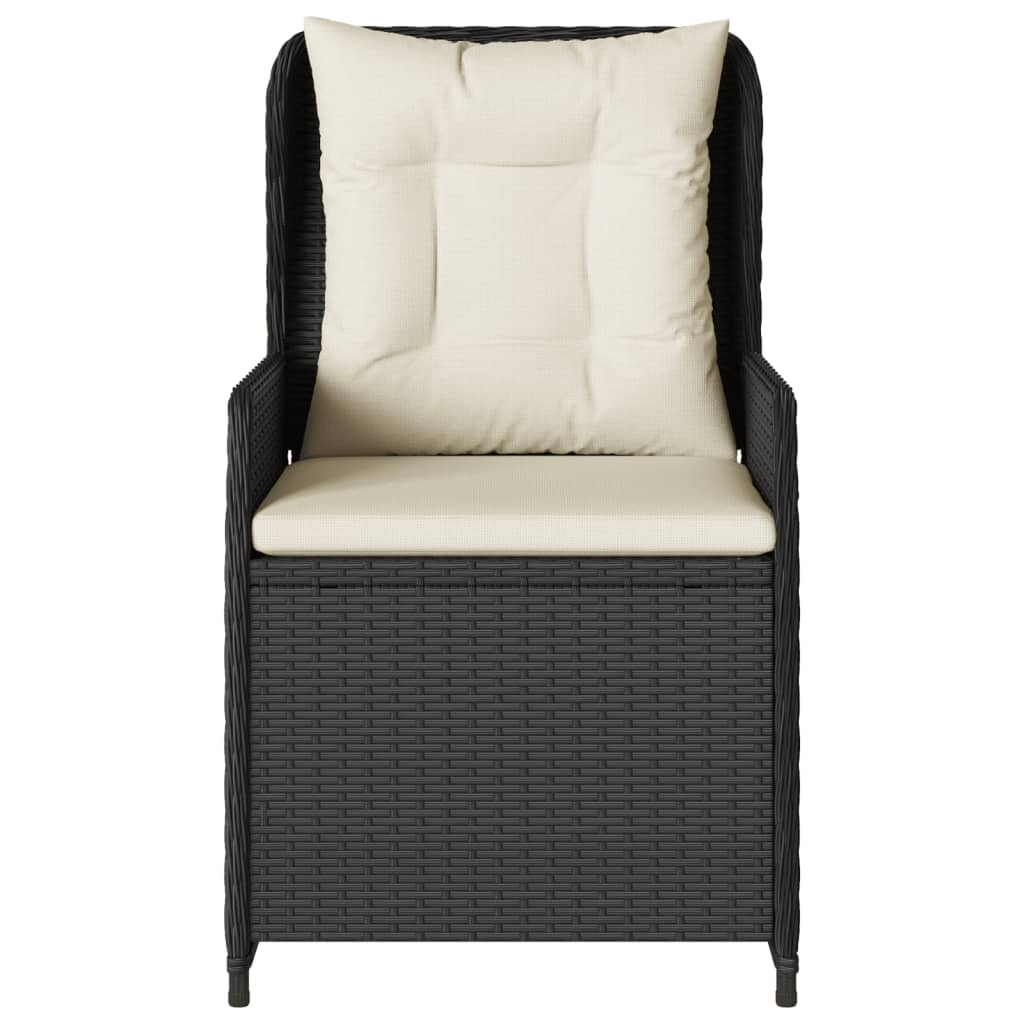 Tuinstoelen 2 st verstelbaar poly rattan zwart is nu te koop bij PeponiXL, paradijselijk wonen!