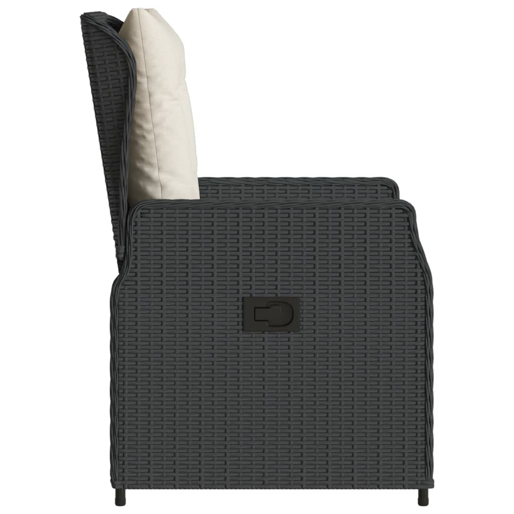 Tuinstoelen 2 st verstelbaar poly rattan zwart is nu te koop bij PeponiXL, paradijselijk wonen!