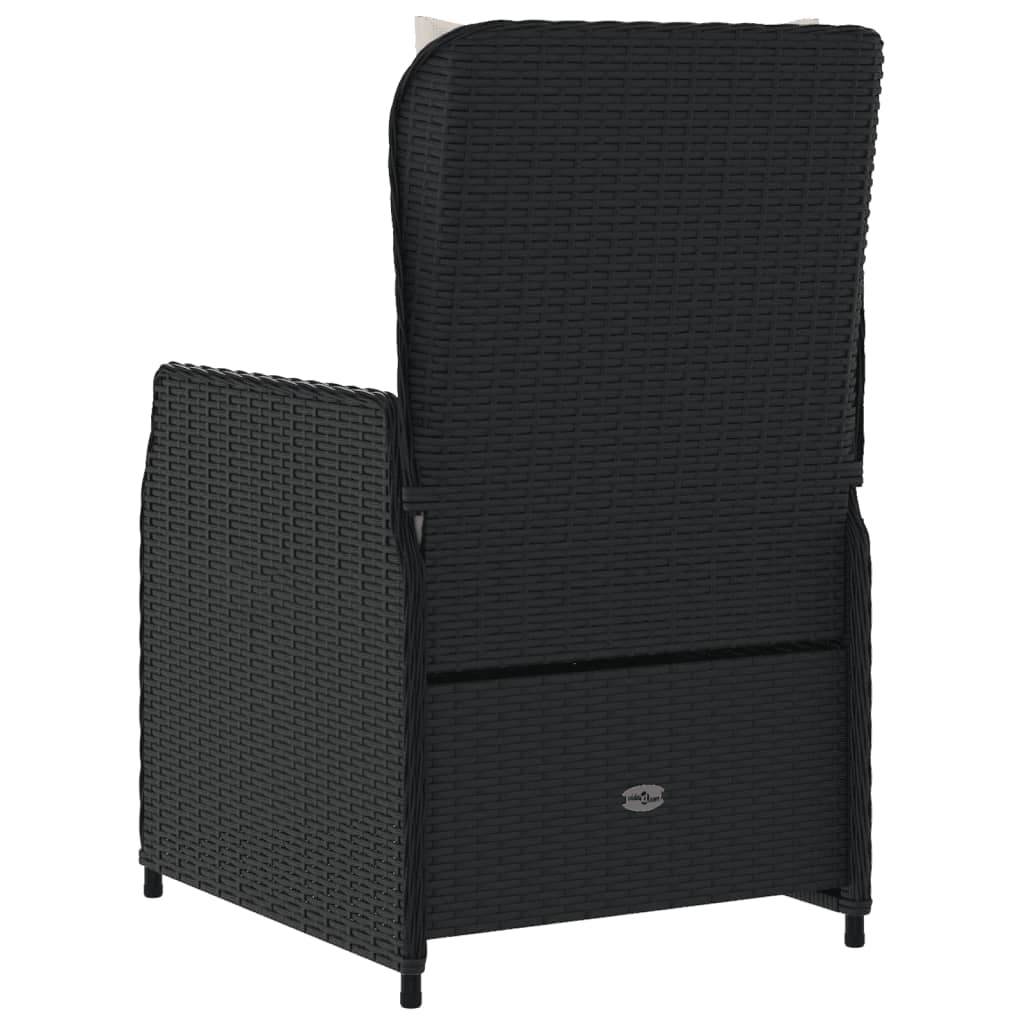 Tuinstoelen 2 st verstelbaar poly rattan zwart is nu te koop bij PeponiXL, paradijselijk wonen!