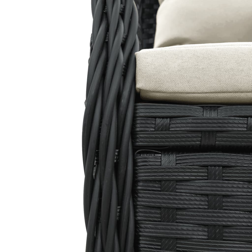 Tuinstoelen 2 st verstelbaar poly rattan zwart is nu te koop bij PeponiXL, paradijselijk wonen!