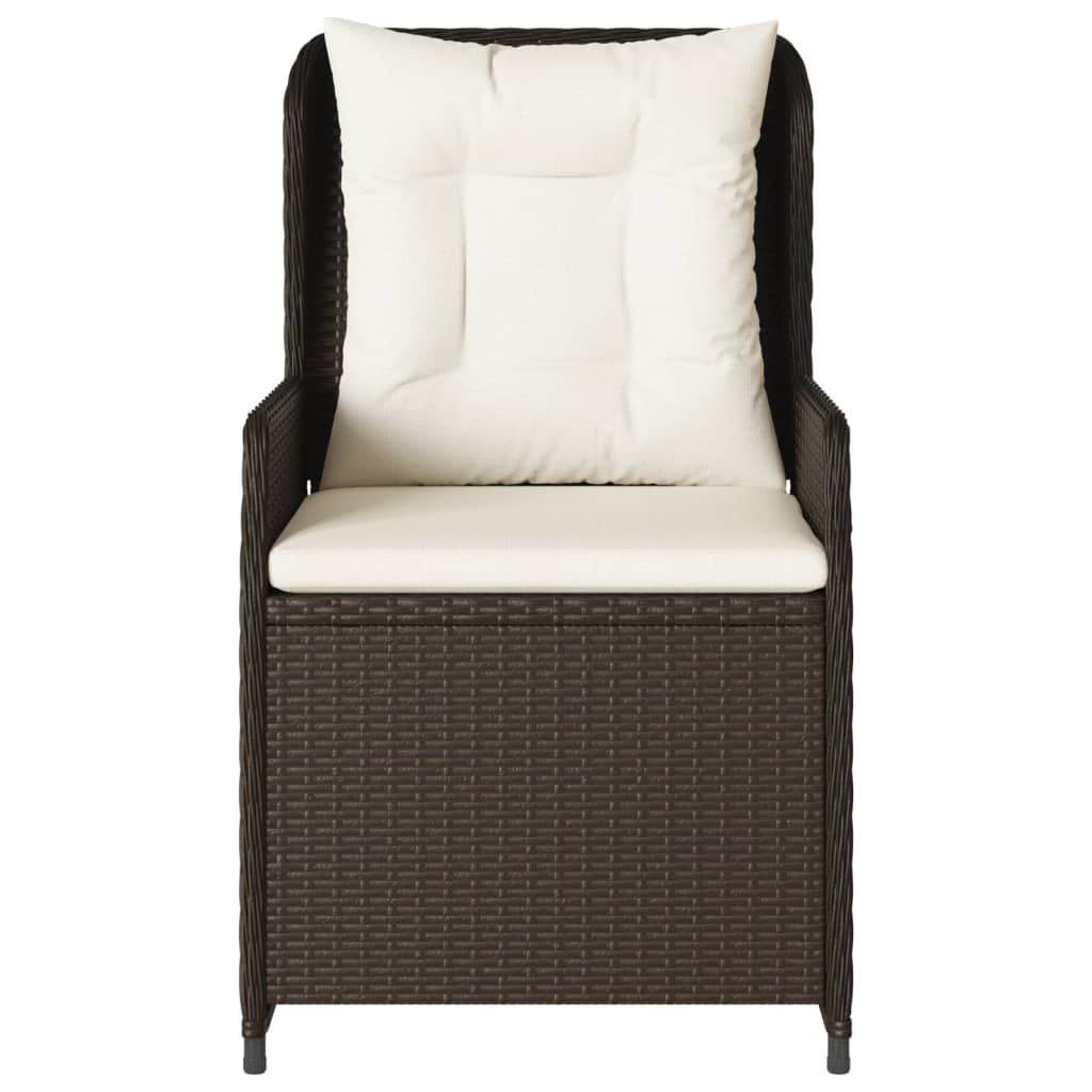 Tuinstoelen 2 st verstelbaar poly rattan bruin is nu te koop bij PeponiXL, paradijselijk wonen!